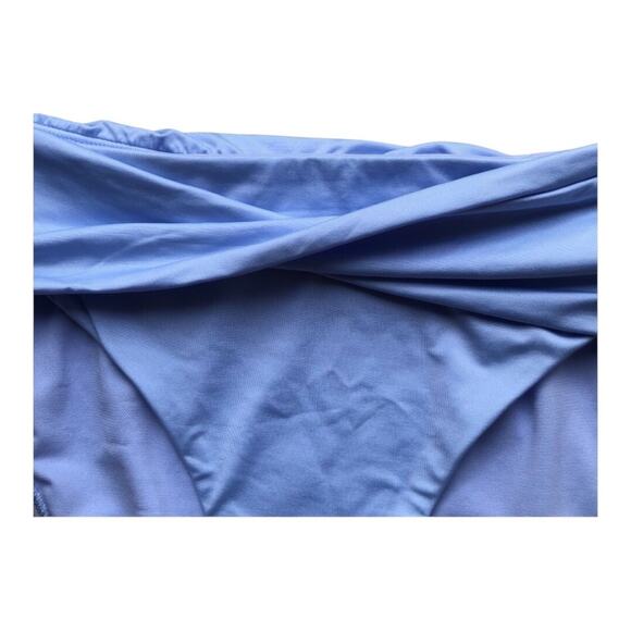 Gibson Latimer NWT Side Ruched Twist Front Band Cornflower Blue Bikini Bottom LG - Picture 3 of 10